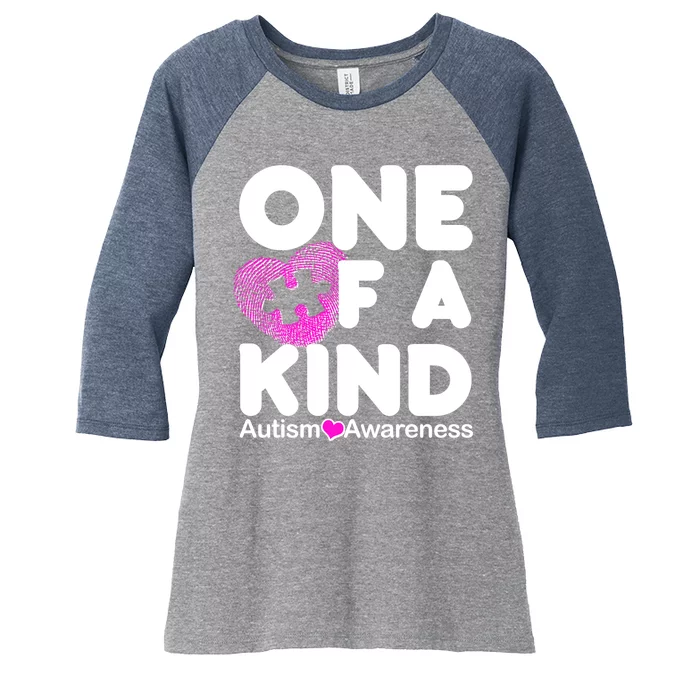 One of a Kind - Autism Awareness Women's Tri-Blend 3/4-Sleeve Raglan Shirt