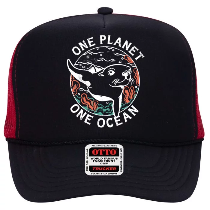 One Planet One Ocean Seal High Crown Mesh Trucker Hat