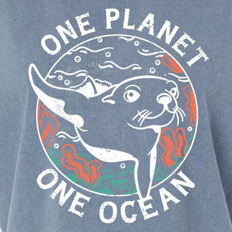 One Planet One Ocean Seal Garment-Dyed Women's Muscle Tee