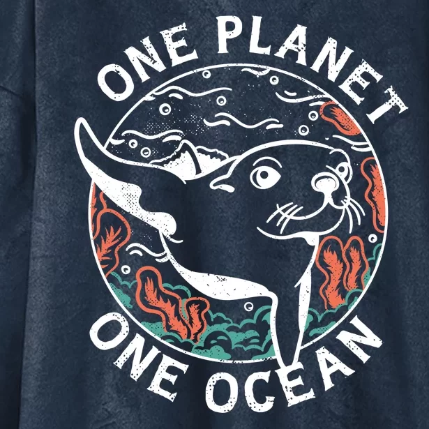 One Planet One Ocean Seal Hooded Wearable Blanket