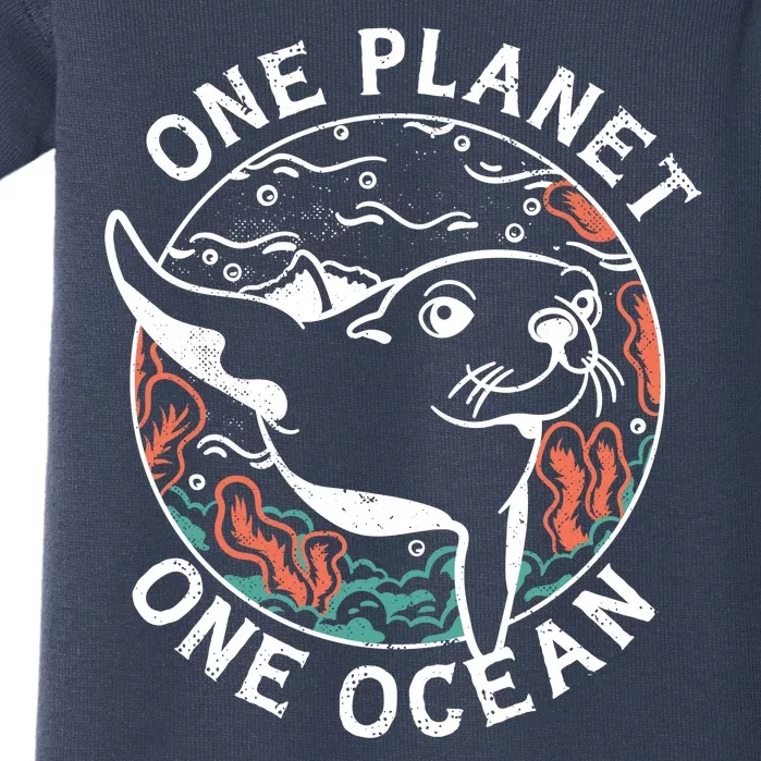 One Planet One Ocean Seal Baby Bodysuit