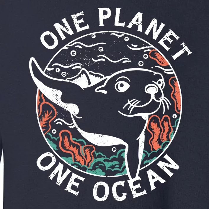 One Planet One Ocean Seal Toddler Sweatshirt