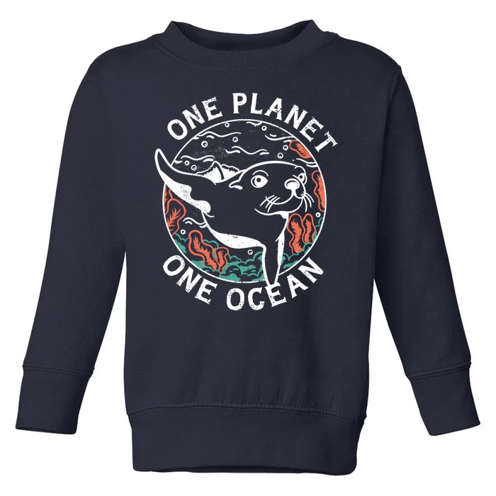 One Planet One Ocean Seal Toddler Sweatshirt