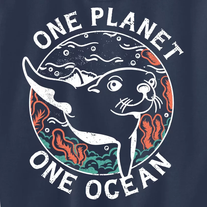 One Planet One Ocean Seal Kids Sweatshirt