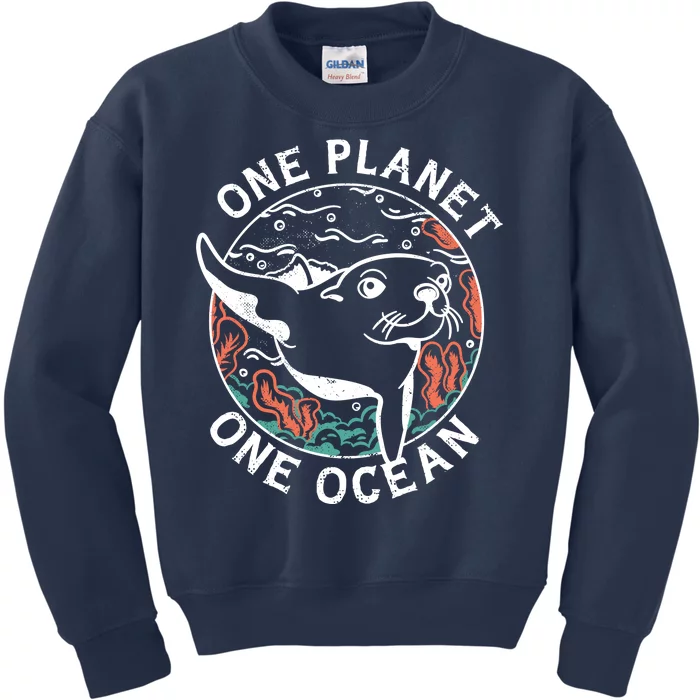 One Planet One Ocean Seal Kids Sweatshirt