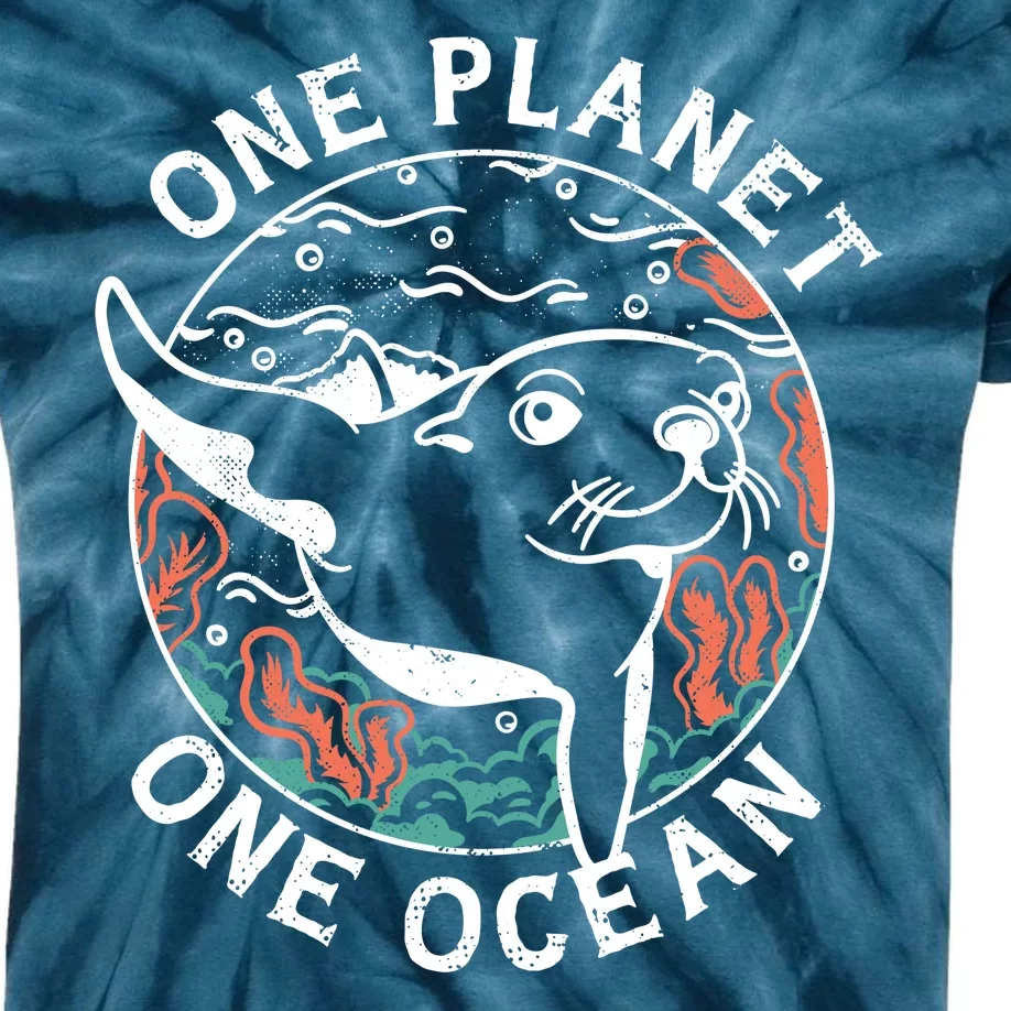 One Planet One Ocean Seal Kids Tie-Dye T-Shirt