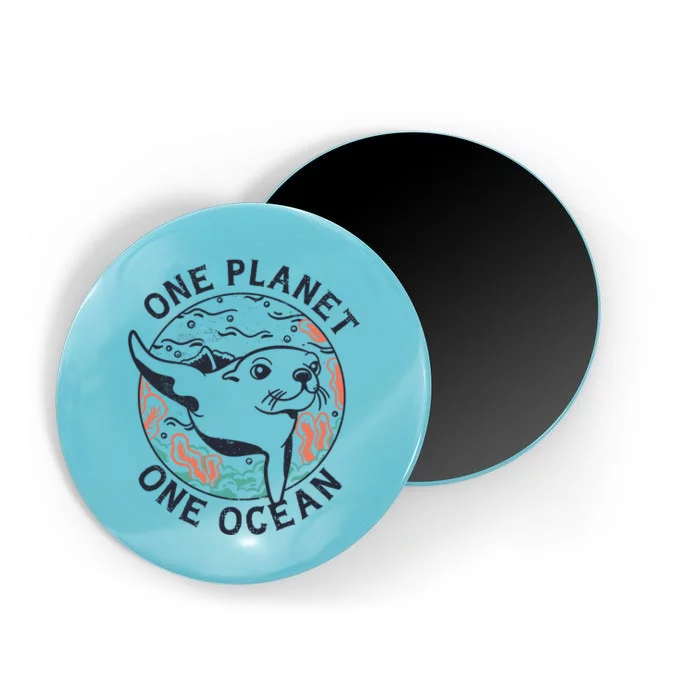 One Planet One Ocean Seal Magnet