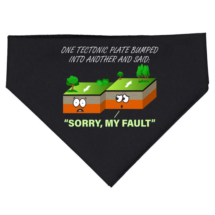 One Tectonic Plate Sorry My Fault USA-Made Doggie Bandana