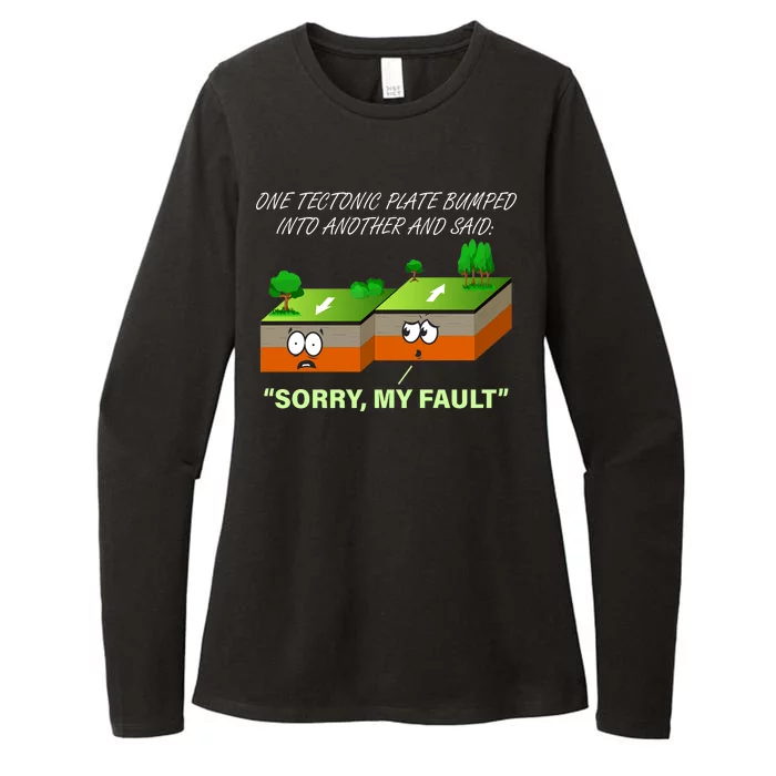 One Tectonic Plate Sorry My Fault Womens CVC Long Sleeve Shirt