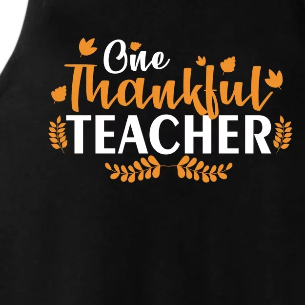 One Thankful Teacher Ladies Tri-Blend Wicking Tank