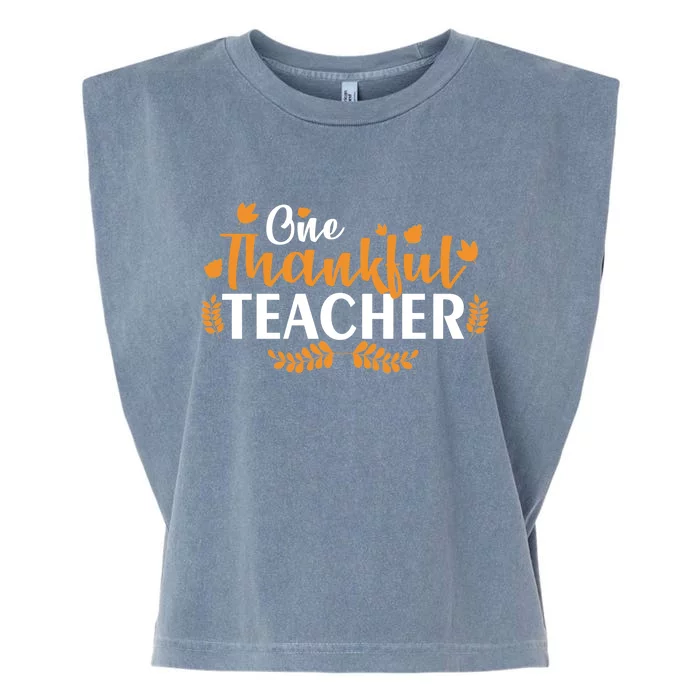 One Thankful Teacher Garment-Dyed Women's Muscle Tee