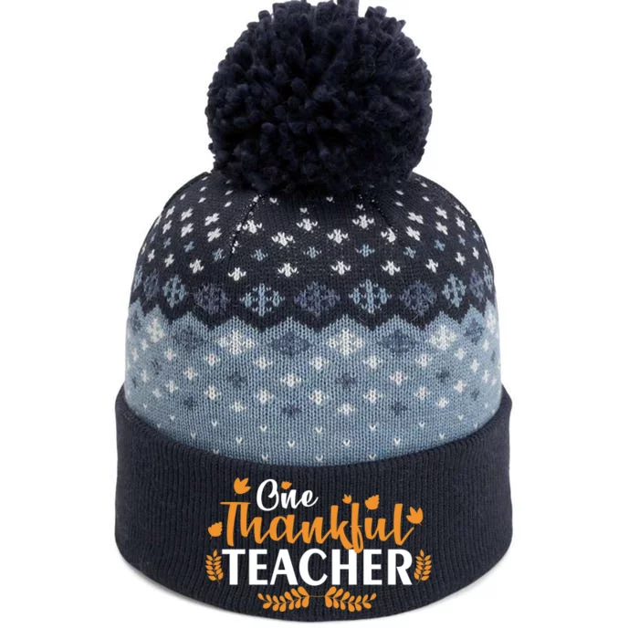 One Thankful Teacher The Baniff Cuffed Pom Beanie