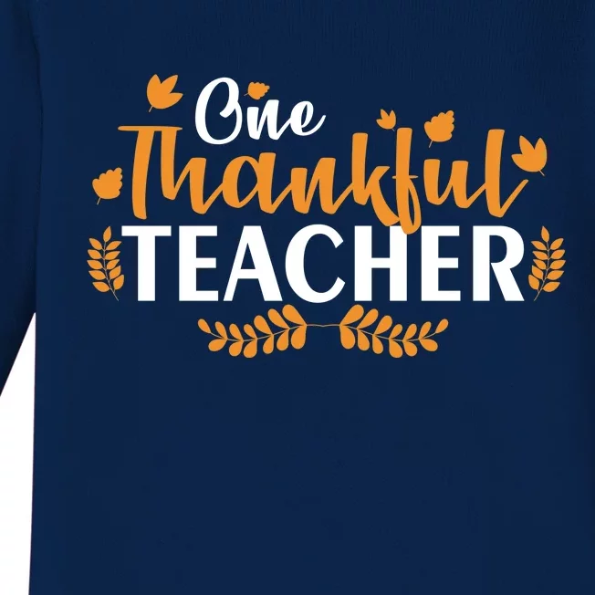 One Thankful Teacher Baby Long Sleeve Bodysuit