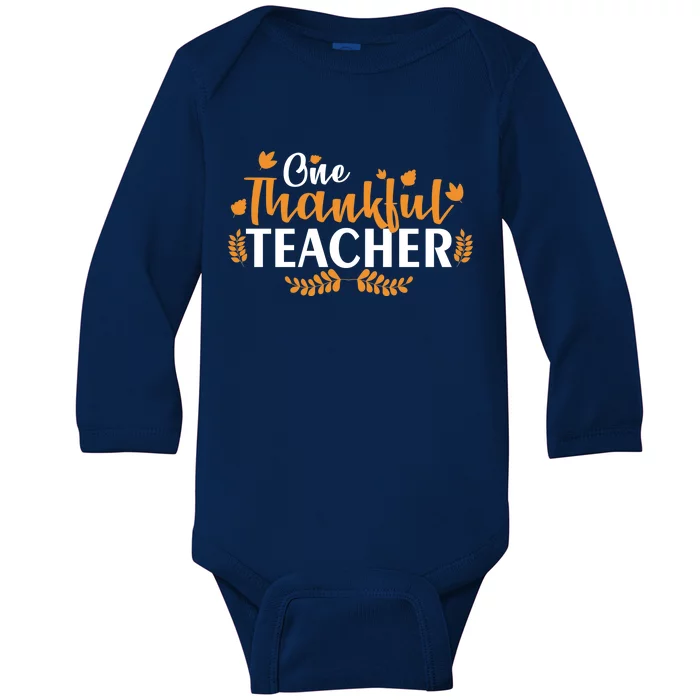 One Thankful Teacher Baby Long Sleeve Bodysuit