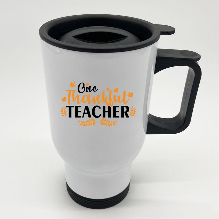 One Thankful Teacher Front & Back Stainless Steel Travel Mug