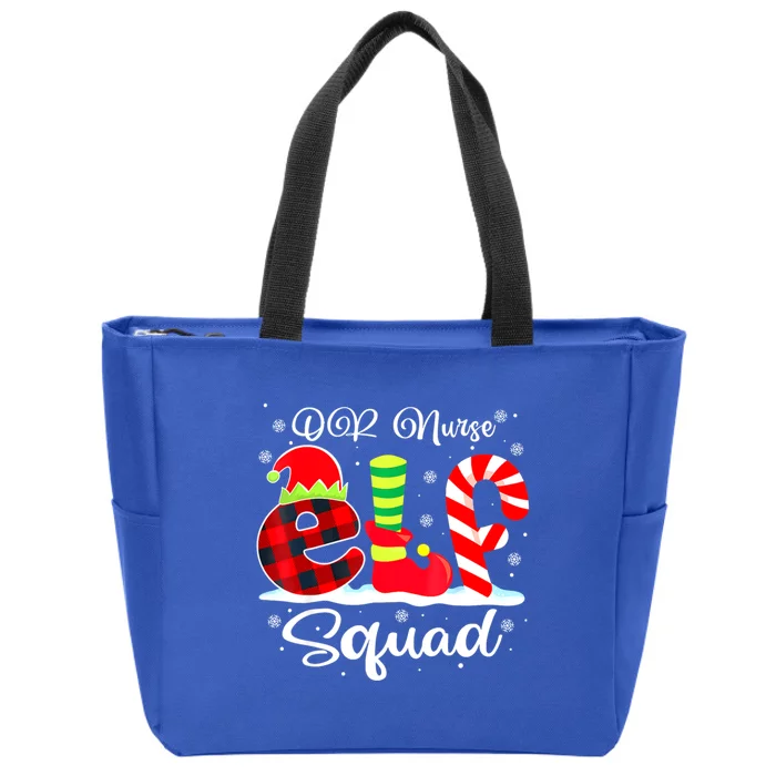 Or Nurse Elf Squad Christmas Operating Room Matching Gift Zip Tote Bag