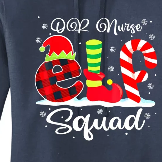 Or Nurse Elf Squad Christmas Operating Room Matching Gift Women's Pullover Hoodie