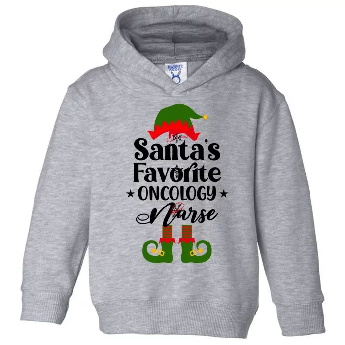 Oncology Nurse Funny Elf Christmas Santas Favorite Onc Rn Meaningful Gift Toddler Hoodie