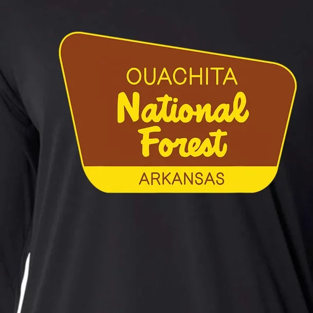 Ouachita National Forest Arkansas Retro Sign Cooling Performance Long Sleeve Crew