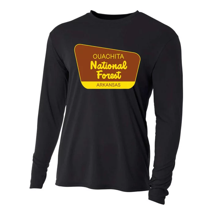 Ouachita National Forest Arkansas Retro Sign Cooling Performance Long Sleeve Crew