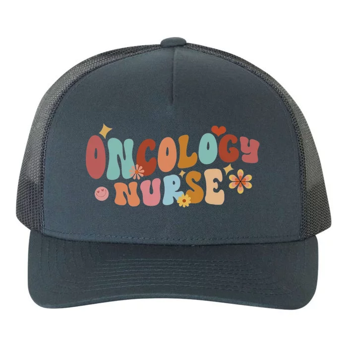 Oncology Nurse Future Nurse Nursing School Retro Groovy Gift Yupoong Adult 5-Panel Trucker Hat