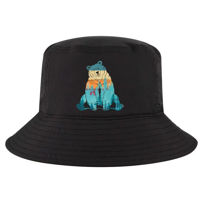 Outdoors Nature Forest Animal Wildlife Retro Brown Bear Cool Comfort Performance Bucket Hat