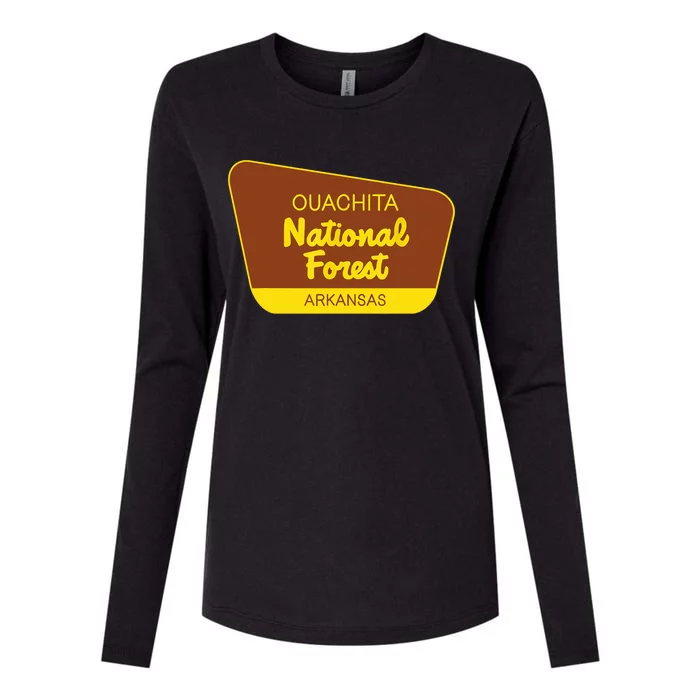 Ouachita National Forest Arkansas Retro Sign Womens Cotton Relaxed Long Sleeve T-Shirt