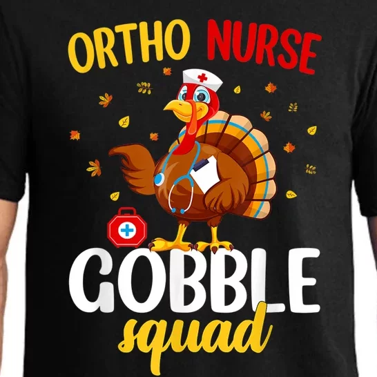 Ortho Nurse Gobble Squad Funny Nurse Thanksgiving Pajama Set