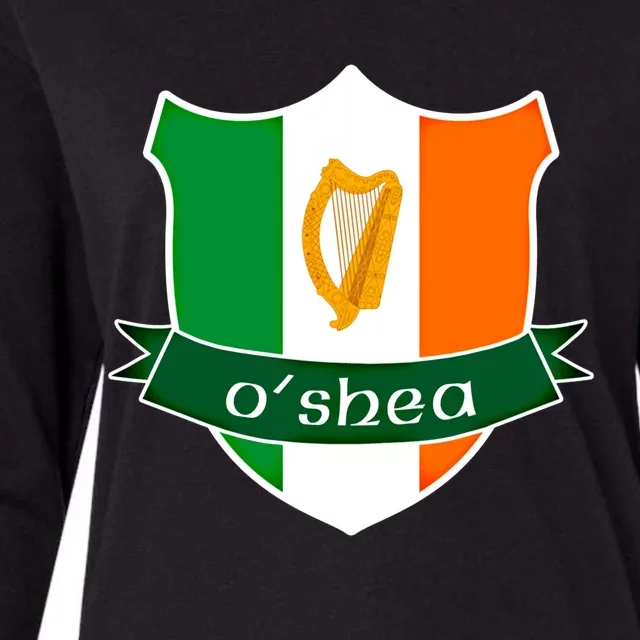 Oshea Name Irish Gift Irish Flag Harp Crest Womens Cotton Relaxed Long Sleeve T-Shirt