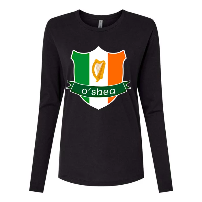 Oshea Name Irish Gift Irish Flag Harp Crest Womens Cotton Relaxed Long Sleeve T-Shirt