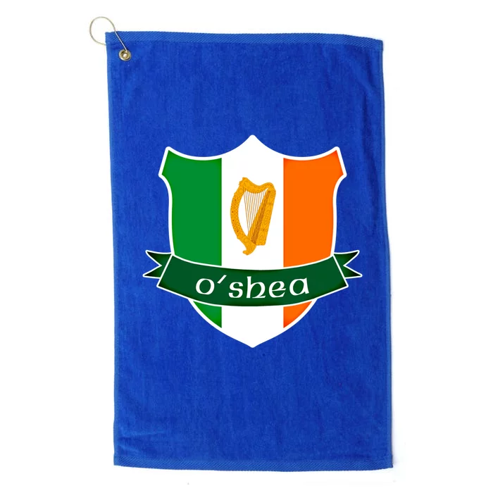 Oshea Name Irish Gift Irish Flag Harp Crest Platinum Collection Golf Towel