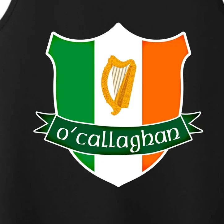 Ocallaghan Name Irish Gift Irish Flag Harp Crest Performance Tank