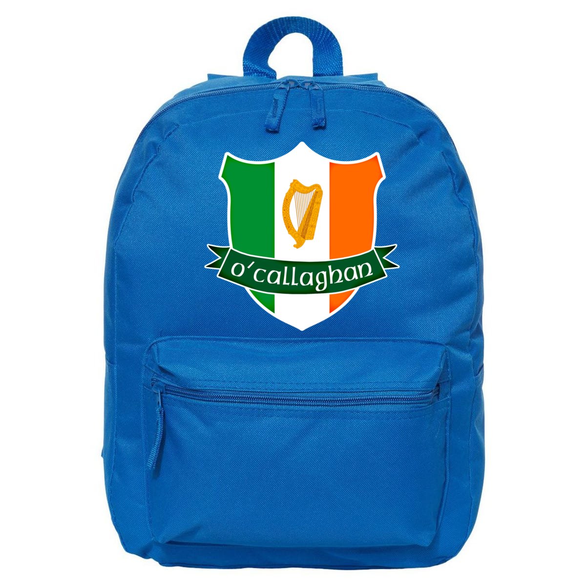 Ocallaghan Name Irish Gift Irish Flag Harp Crest 16" Basic Backpack