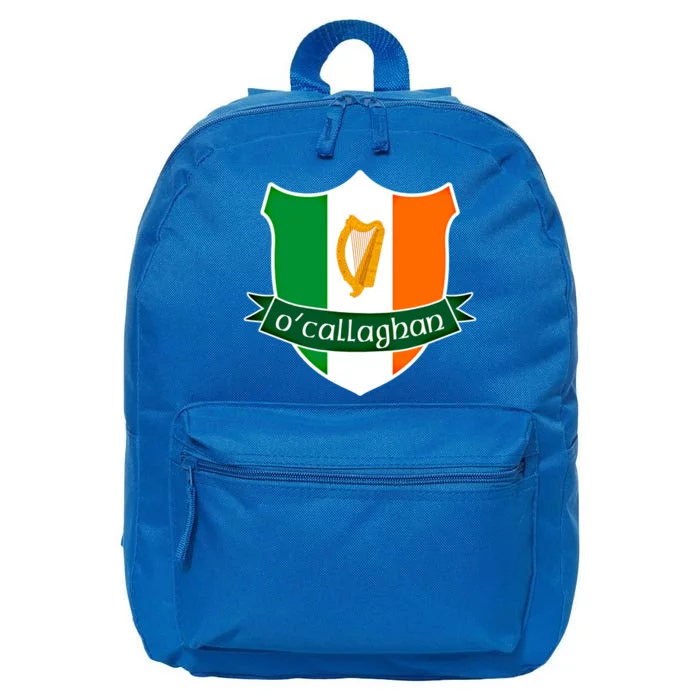 Ocallaghan Name Irish Gift Irish Flag Harp Crest 16 in Basic Backpack ...