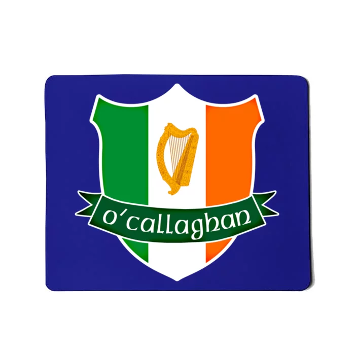 Ocallaghan Name Irish Gift Irish Flag Harp Crest Mousepad