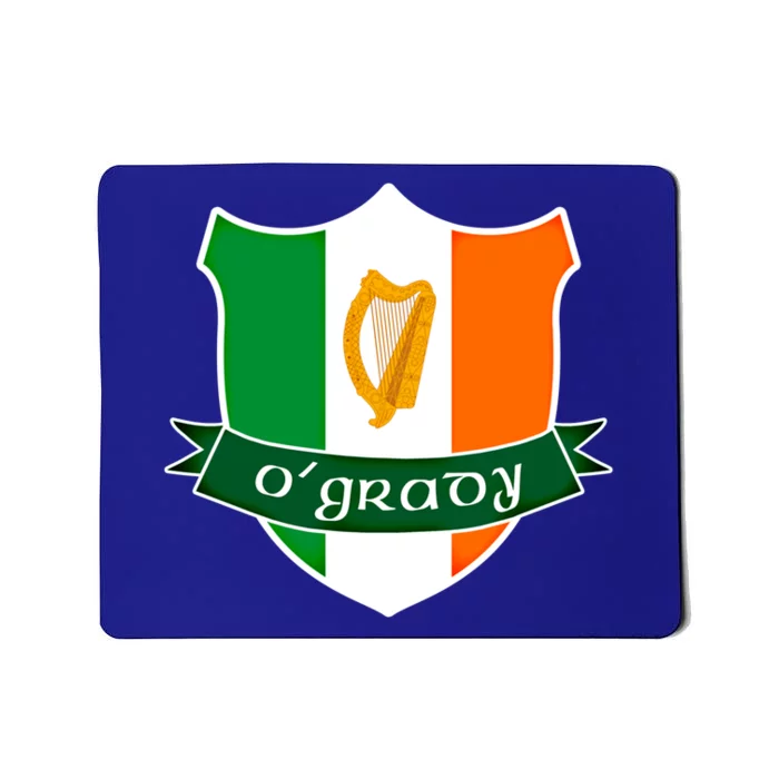 Ogrady Name Irish Funny Gift Irish Flag Harp Crest Mousepad