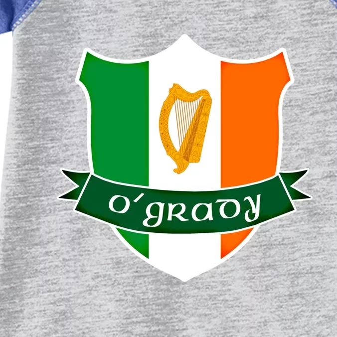 Ogrady Name Irish Funny Gift Irish Flag Harp Crest Infant Baby Jersey Bodysuit