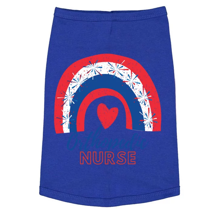 Ortho Nurse July 4th Of July Orthopedic Nurse Rainbow Gift Doggie Tank