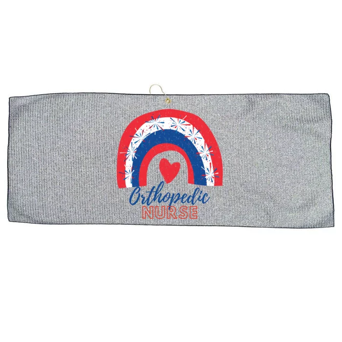 Ortho Nurse July 4th Of July Orthopedic Nurse Rainbow Gift Large Microfiber Waffle Golf Towel