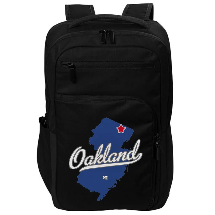 Oakland New Jersey NJ Map Impact Tech Backpack