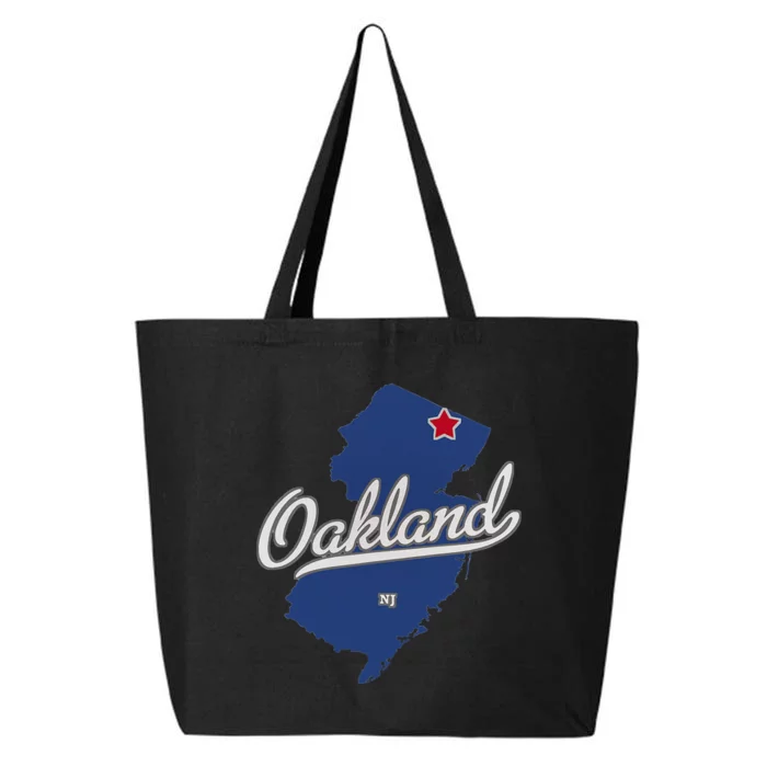 Oakland New Jersey NJ Map 25L Jumbo Tote