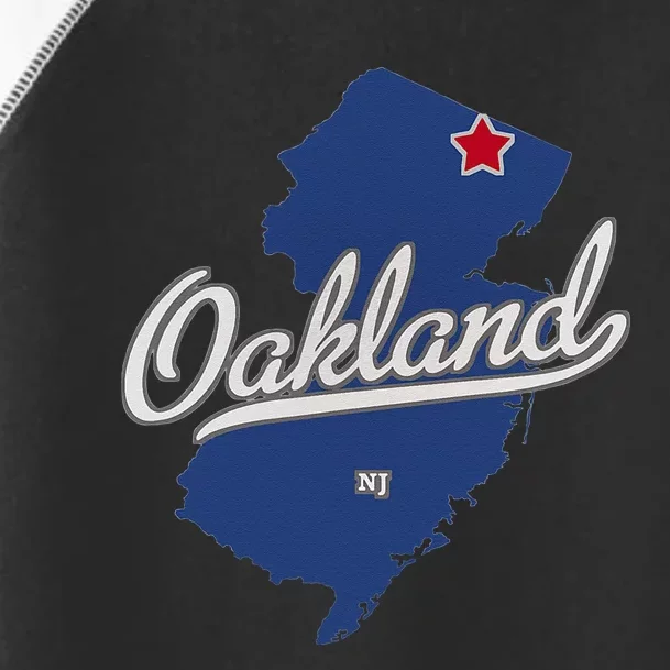 Oakland New Jersey NJ Map Toddler Fine Jersey T-Shirt