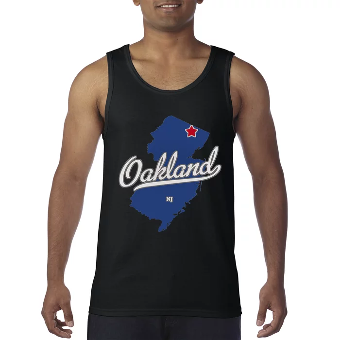 Oakland New Jersey NJ Map Tank Top