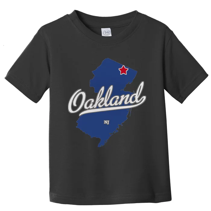 Oakland New Jersey NJ Map Toddler T-Shirt