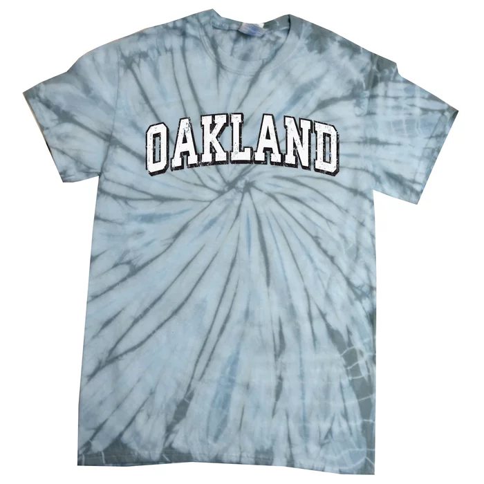 Oakland New Jersey Vintage Athletic Sports Tie-Dye T-Shirt