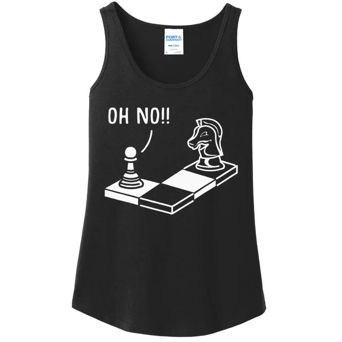 Oh No Knight To Pawn Funny Chess Player Gift Idea Board Game Ladies Essential Tank