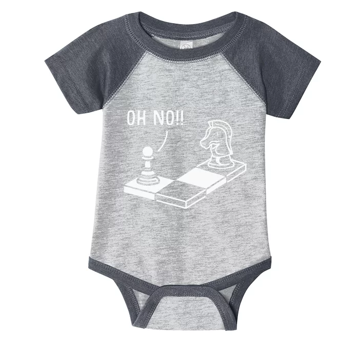 Oh No Knight To Pawn Funny Chess Player Gift Idea Board Game Infant Baby Jersey Bodysuit