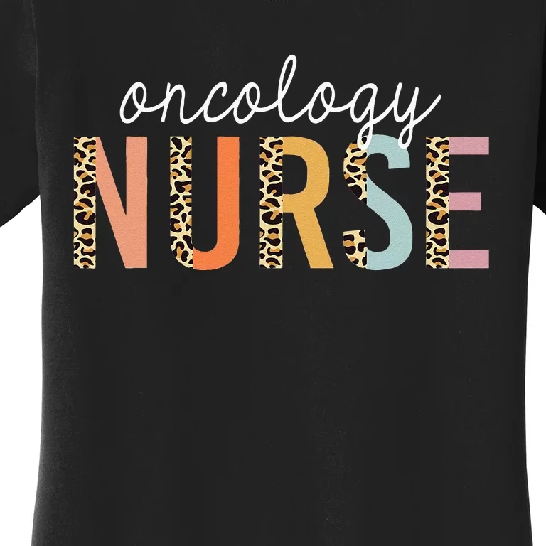 Oncology Nurse Leopard Print Nursing School Women Women's T-Shirt