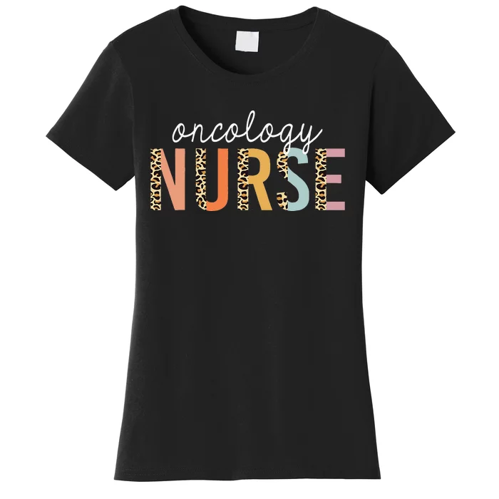 Oncology Nurse Leopard Print Nursing School Women Women's T-Shirt