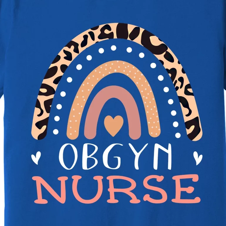 Obgyn Nurse Leopard Rainbow Gynecology Obstetrics Doctor Gift Premium T-Shirt